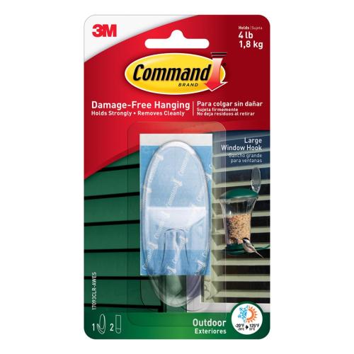 3M Command Large Plastic Hook 3.375 in. L 4 pk
