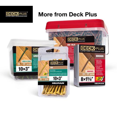 HILLMAN Deck Plus No. 8 Ga. X 1-1/4 in. L Tan Star Flat Head Exterior Deck Screws 1 lb 186 pk