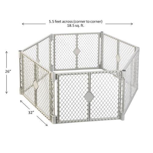 North States Superyard Gray 26 in. H X 18.5 in. W Plastic Child Safety Gate