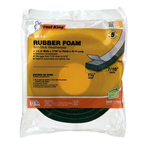 Frost King Black Rubber Foam Weather Seal For Doors and Windows 10 ft. L X 0.44 in.