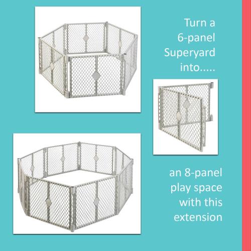 North States Superyard Gray 26 in. H X 18.5 in. W Plastic Child Safety Gate