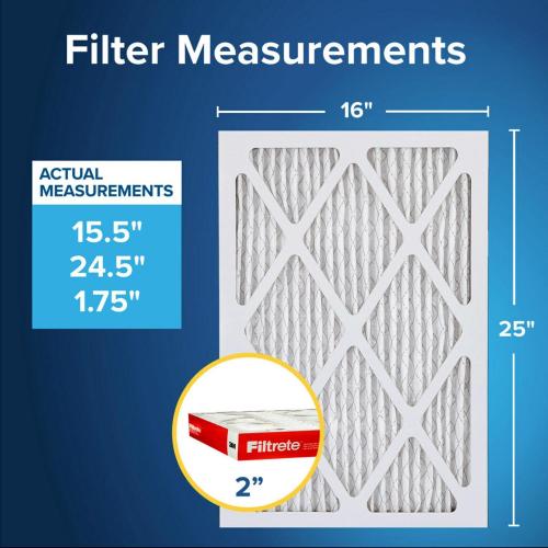 Filtrete 16 in. W X 25 in. H X 2 in. D Polypropylene 1000 MPR Pleated Air Filter 1 pk