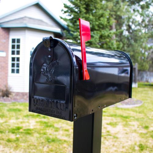 Architectural Mailboxes Elite Classic Galvanized Steel Post Mount Black Mailbox