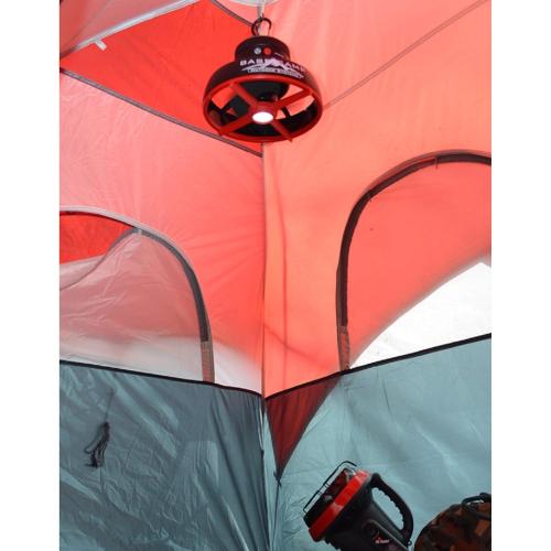 Black and Red Mr. Heater BaseCamp Black/Red Tent Fan with Light 8.75 in. W X 6.25 in. L 1 pk