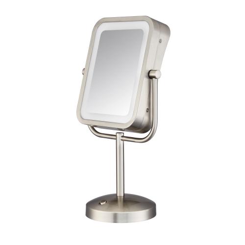 Conair 15 in. H X 8 in. W Pedestal Double Sided Makeup Mirror Brushed Nickel