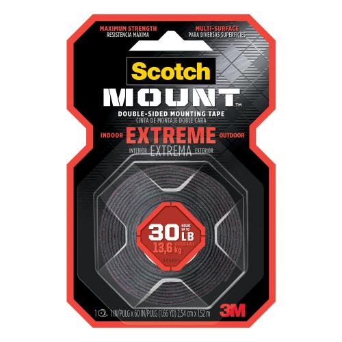 6 packs, 3M Scotch-Mount 60 in. L X 1 in. W Double-Sided Mounting Tape