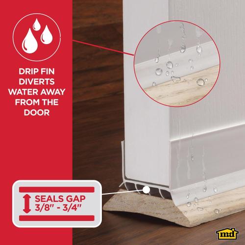 M-D Building Products CINCH White Vinyl Under Door Seal For Doors 36 in. L X 1.75 in.