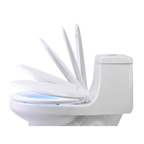 Brondell LumaWarm Slow Close Elongated White Plastic Night Light Toilet Seat