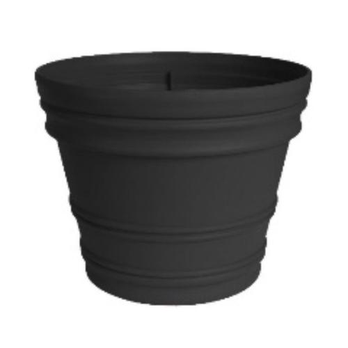 Bloem 19.5 in. H X 22 in. D Plastic Rolled Rim Planter Black