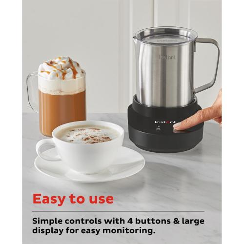 Instant MagicFroth Black/Silver Stainless Steel Milk Frother ‼️has stains ‼️