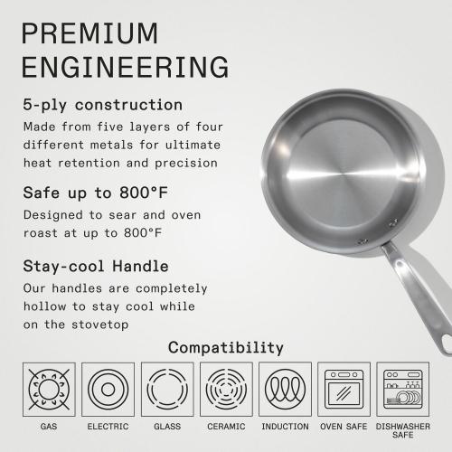 Made In Stainless Steel Fry Pan 8 in. Silver