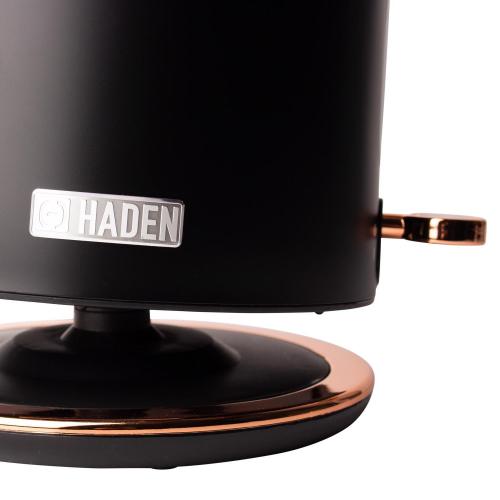 Haden Black/Silver Retro Stainless Steel 1.7 L Electric Tea Kettle