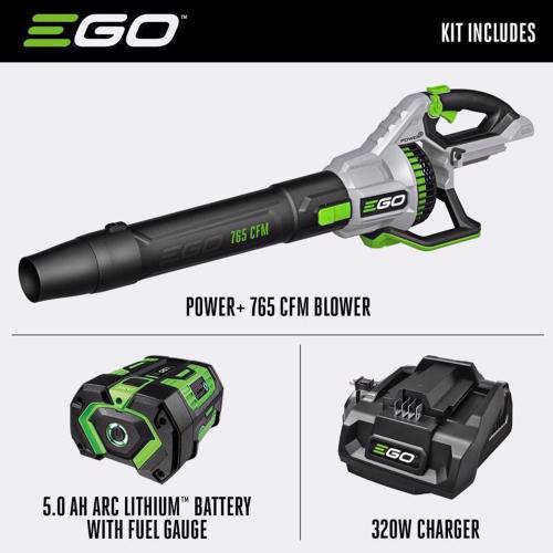 EGO Power  LB7654 200 mph 765 CFM 56 V Battery Handheld Leaf Blower Kit (Battery & Charger) W/ 5.0 AH BATTERY