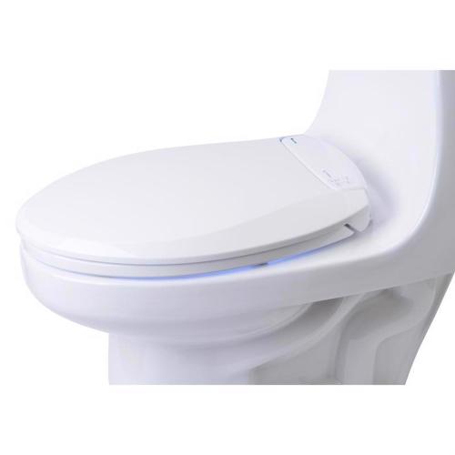 Brondell LumaWarm Slow Close Round White Plastic Night Light Toilet Seat