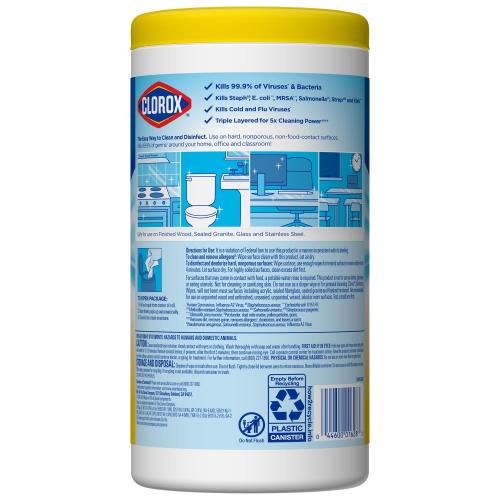 Clorox Lemon Fresh Scent Disinfecting Wipes 75 Wet Wipes