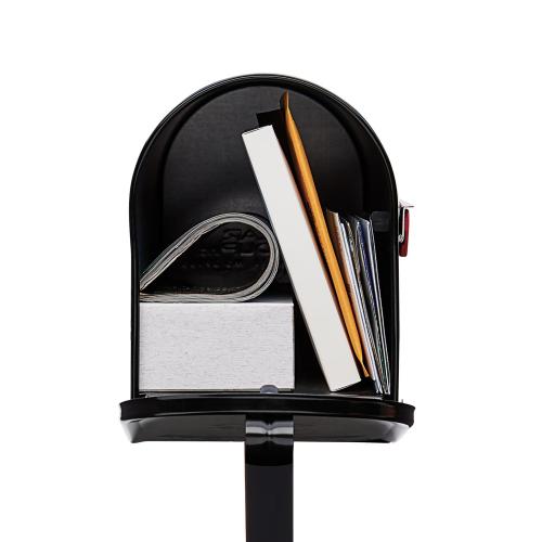 Architectural Mailboxes Mailbox-To-Go Classic Galvanized Steel Post Mount Black Mailbox