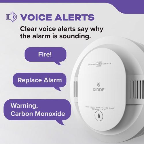 Kidde Detect Battery-Powered Photoelectric Smoke and Carbon Monoxide Detector w/Voice 1 pk