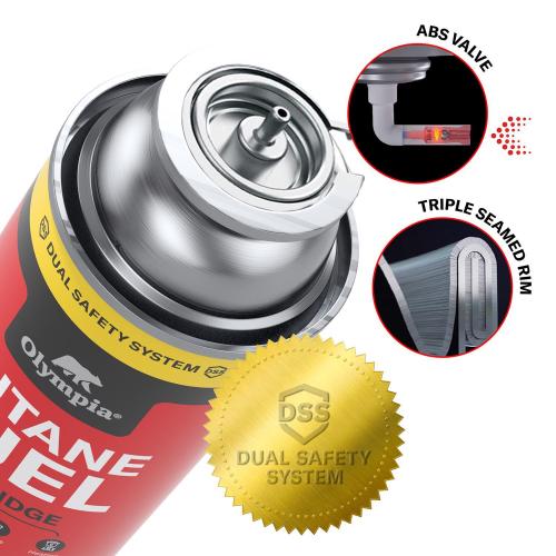 Olympia Red Butane Fuel 7.8 in. H X 8 in. W X 2.7 in. L 8 oz 3 pc