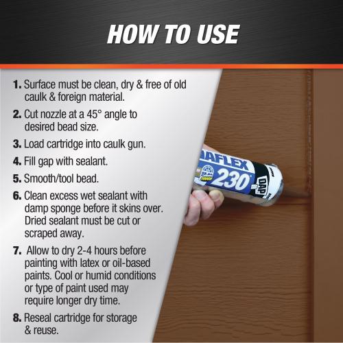 DAP Dynaflex 230 Brown Premium Latex Door/Siding/ Window Sealant 10.1 oz