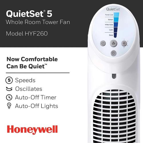 Honeywell 40 in. H X 10 in. D 5 speed Oscillating Whole Room Fan Remote Control