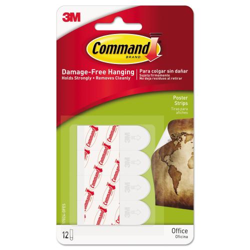3m command damage-free poster strips  white  decorate and hang without tools  indoor  multi-pack 4 pack