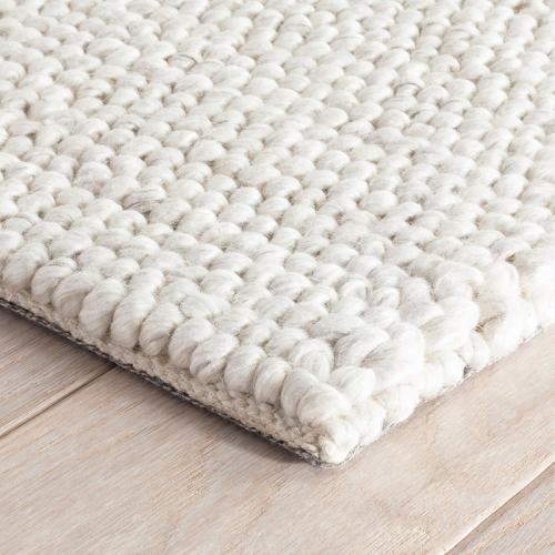Chunky Handwoven Wool Rug - Ivory, 3' x 5'