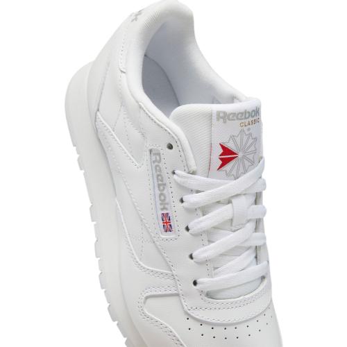 Size 9, White, Reebok Women's Classic Leather Running Shoes