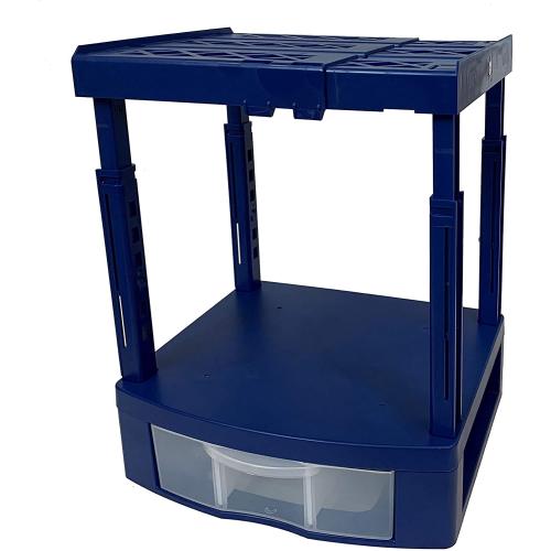 Blue 12 Tools for School Locker Drawer and Height Adjustable Shelf. Includes 2 Removable Drawer Dividers. Heavy Duty. Fits 12 Inch Wide Locker (Blue Single Drawer)