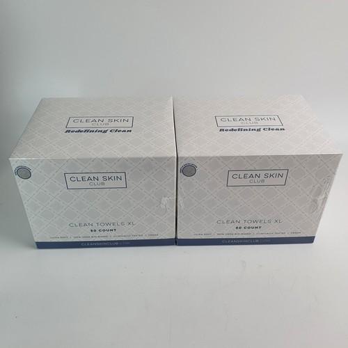 Clean Skin Club Serviettes Visage XL 100% Biologiques Certifiées USDA, Approuvées par les Dermatologues, Anti-Acné Serviettes Jetables pour le Visage et le Démaquillage, Ultra Douces