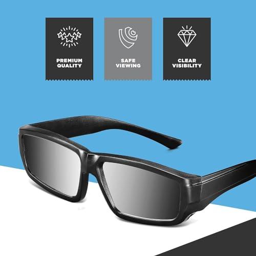 6 Pack of Black Medical King Solar Eclipse Glasses Approved 2024 (6 Pack) CE and ISO Certified Safe Shades for Direct Sun Viewing   Bonus Eclipse Guide with Map