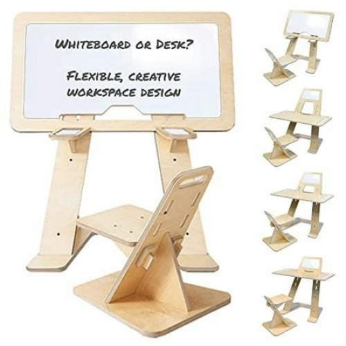 Size 48.5 x 26.5 x 4.0 inches Ecotribe Adjustable Kids Desk & Chair Set Converts to a Magnetic Whiteboard Easel. a Desk and Chair to Grow with Your Child from Preschool to Elementa