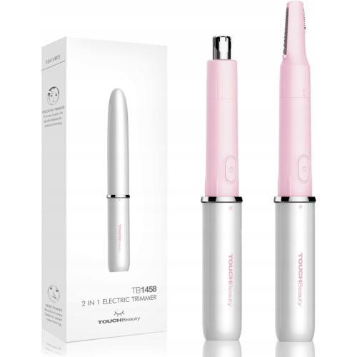AG-1458 Electric Trimmer for Eyebrows, Ears and Nose, 2 in 1 Trimmer for Women and Men, Painless Free Cut Face Hair
