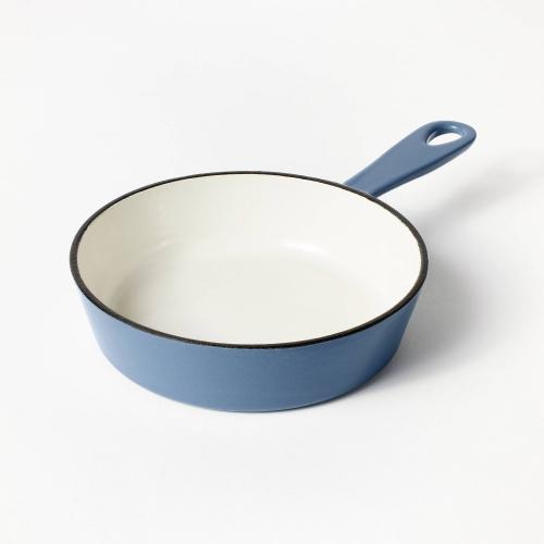 6 Enameled Cast Iron Skillet Blue - Figmint™: Even-Heating, Oven-Safe, Non-Stick, Hand Wash, 1.78 Lbs