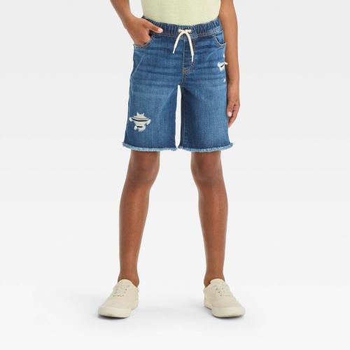 Size XL Boys' Bermuda 'at the Knee' Pull-on Shorts - Cat & Jack™ Dark Wash Denim, Elastic Waistband