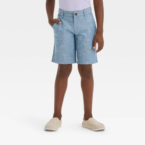Size 8 Boys' Chambray 'at the Knee' Chino Shorts - Cat & Jack™ Blue