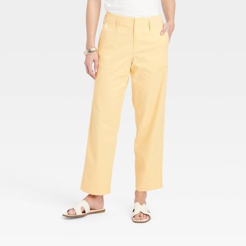 Size 2 Women's High-Rise Straight Ankle Chino Pants - a New Day™ Yellow