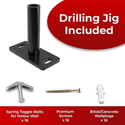 Hungsmart- 4 X 22 Inch Heavy Duty Floating Shelf Bracket - Long Wall Shelves Support  Hidden Floating Shelf Hardware  Black Shelf Brackets  Perfect Fo