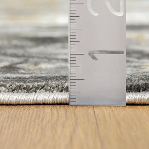 Luxe Weavers Marble Swirl Collection Smoke Abstract Area Rug 2x7