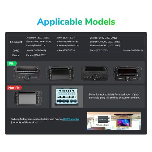 CAM Eonon GMA12S Android 13 6 64 Car Radio GPS Sat Nav CarPlay for Chevrolet GMC