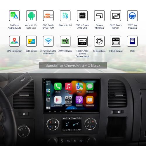 CAM Eonon GMA12S Android 13 6 64 Car Radio GPS Sat Nav CarPlay for Chevrolet GMC