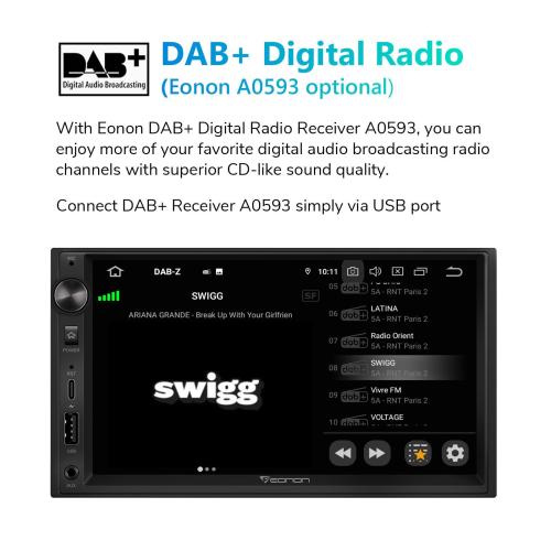 Eonon UA13 Android 13 Double 2Din 7 IPS Car Stereo Radio GPS CarPlay Audio WiFi