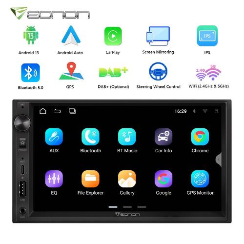 Eonon UA13 Android 13 Double 2Din 7 IPS Car Stereo Radio GPS CarPlay Audio WiFi