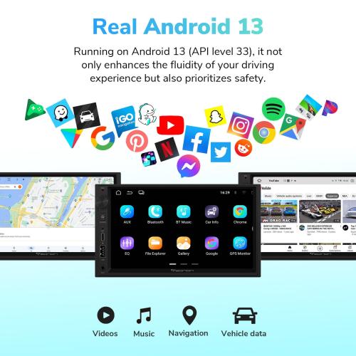 Eonon UA13 Android 13 Double 2Din 7 IPS Car Stereo Radio GPS CarPlay Audio WiFi