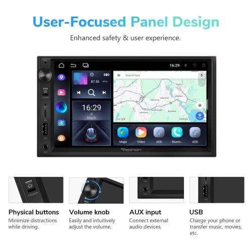 Eonon UA13 Android 13 Double 2Din 7 IPS Car Stereo Radio GPS CarPlay Audio WiFi