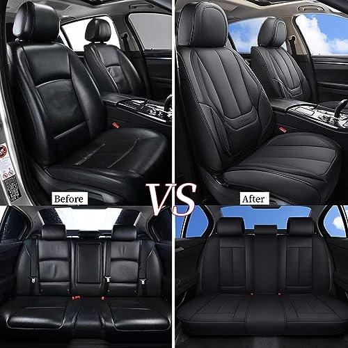 Color Black Coverado Car Seat Covers Full Set, Seat Covers for Cars, Black Car Seat Cover, Car Seat Protector Waterproof, Nappa Leather Car Seat Cushion, Car Seat