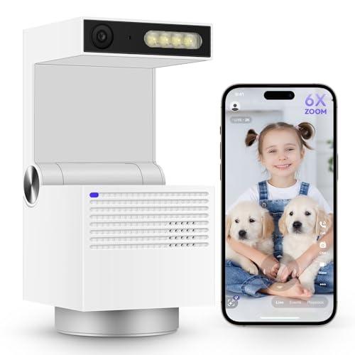 Psync Genie S 5MP Indoor Security Camera, Pan Tilt WiFi Camera for Baby Monitor/Pet Camera with Phone App, Auto Tracking, Person/Pet Detection, 2-Way