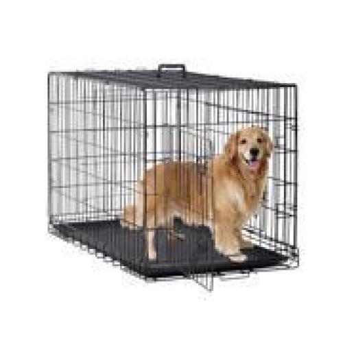 New Dog Crate Cage Extra Folding Large Double Door Pet Crate W Divider & Tray 48inch
