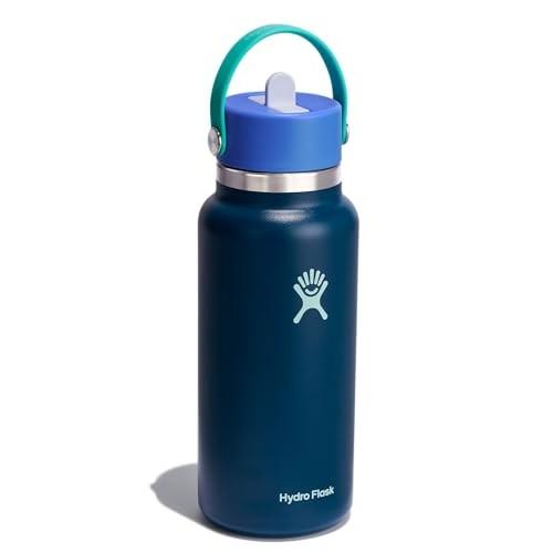 Hydro Flask 32oz Wide Mouth Flex Straw Water Bottle Winter Night: Vacuum-Insulated, Leakproof, Dishwasher-Safe