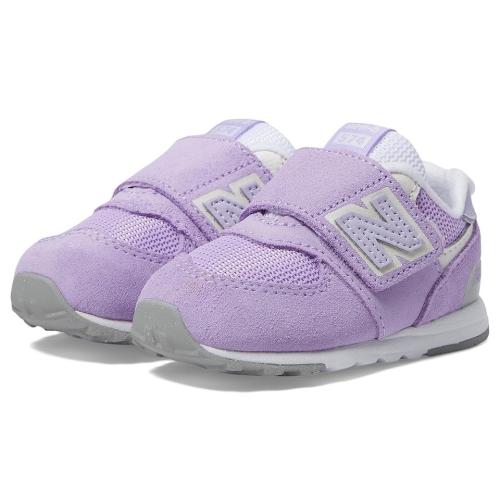 Size 10 Wide -K New Balance Kids' 574 NEW-B HOOK & LOOP Sneakers - Purple.