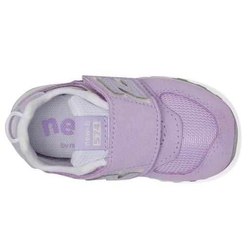 Size 10 Wide -K New Balance Kids' 574 NEW-B HOOK & LOOP Sneakers - Purple.